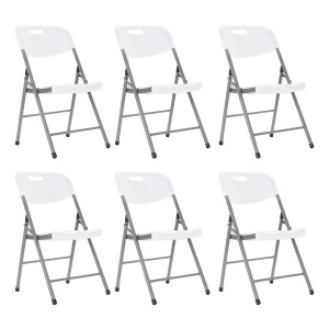 Silla De Jardin Paris Plegable Plastica X6 Garden Life Blanco Silla Paris