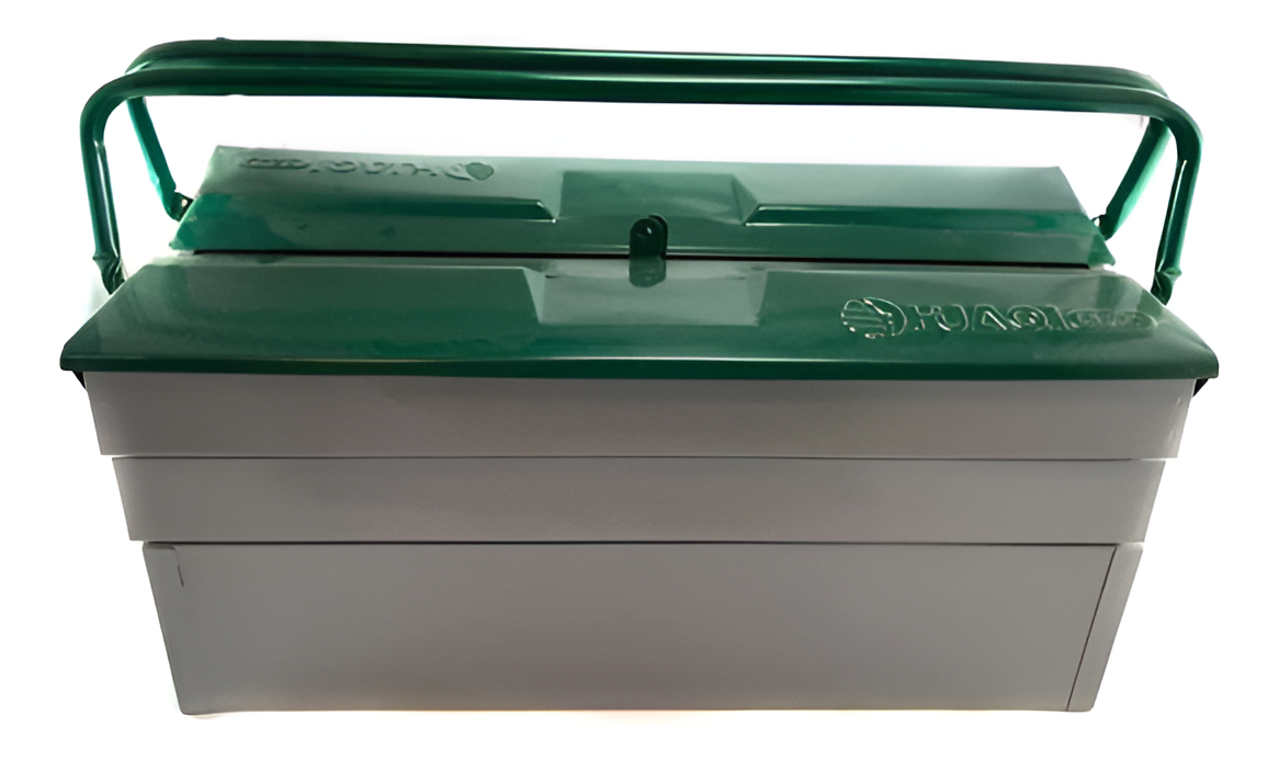 Caja Herramientas Huaqi Metal 5 Compartimentos Gris Sin Ruedas