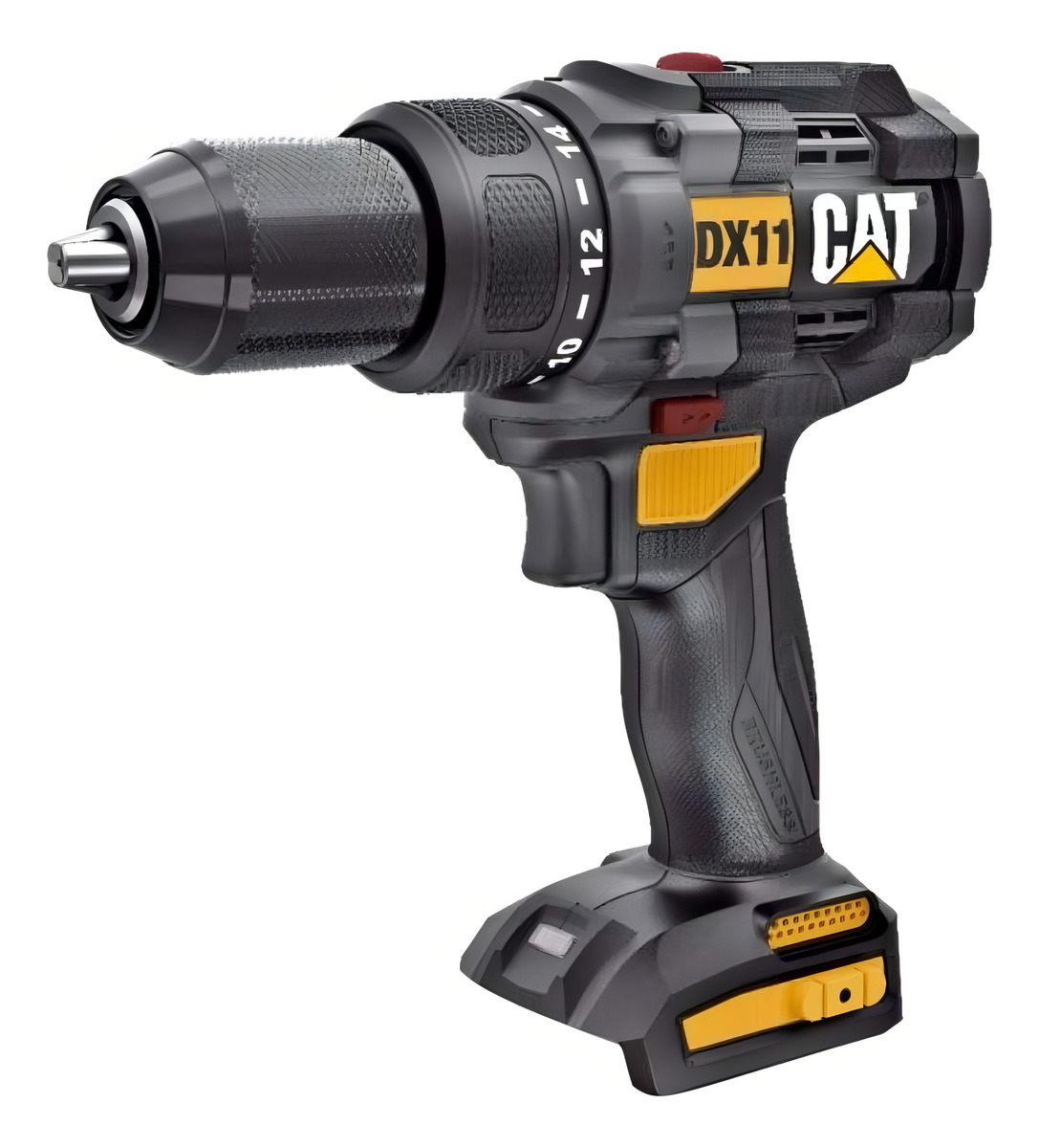Taladro Atornillador Brushless Cat Dx11 18v/65nm 1/2 PuLG Negro