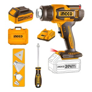 Pistola De Calor Inalámbrica Ingco 20v Con Kit