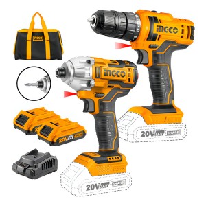 Kit Atornillador De Impacto + Taladro Atornillador Ingco 20v