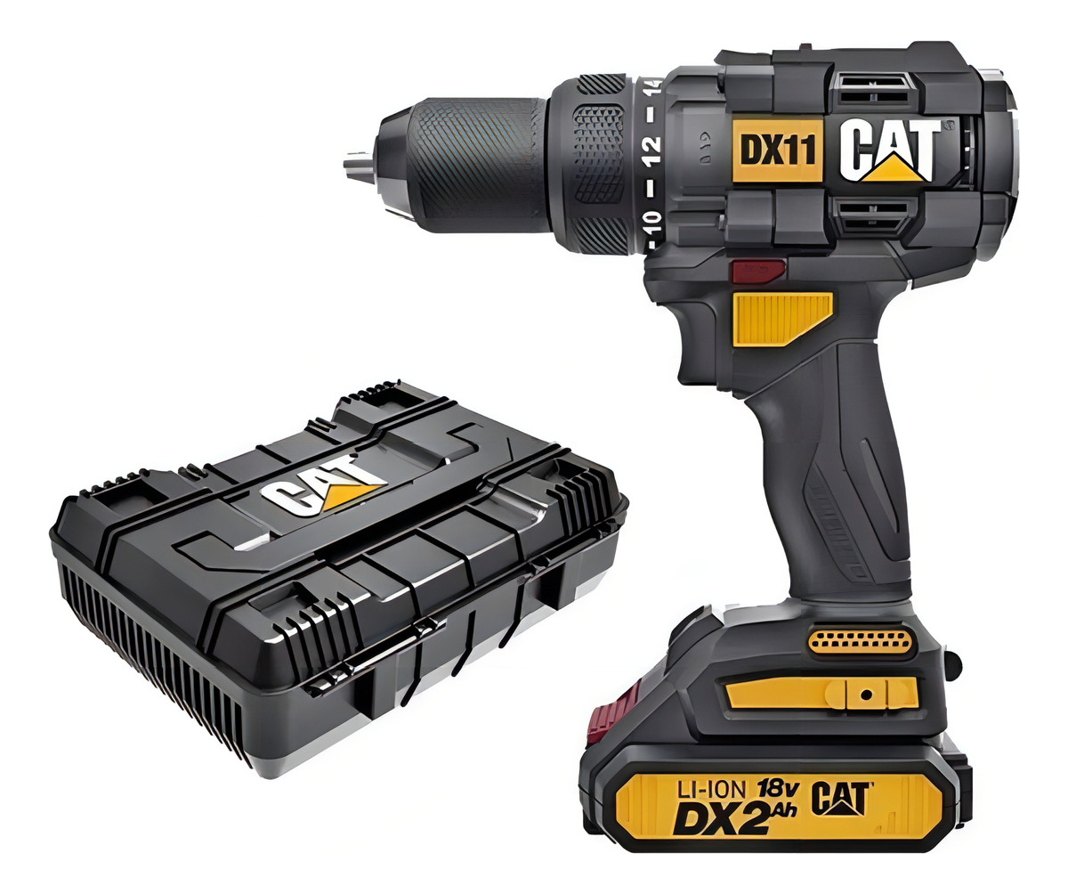 Taladro Atornillador Inalámbrico 18 V Caterpillar + Maletín