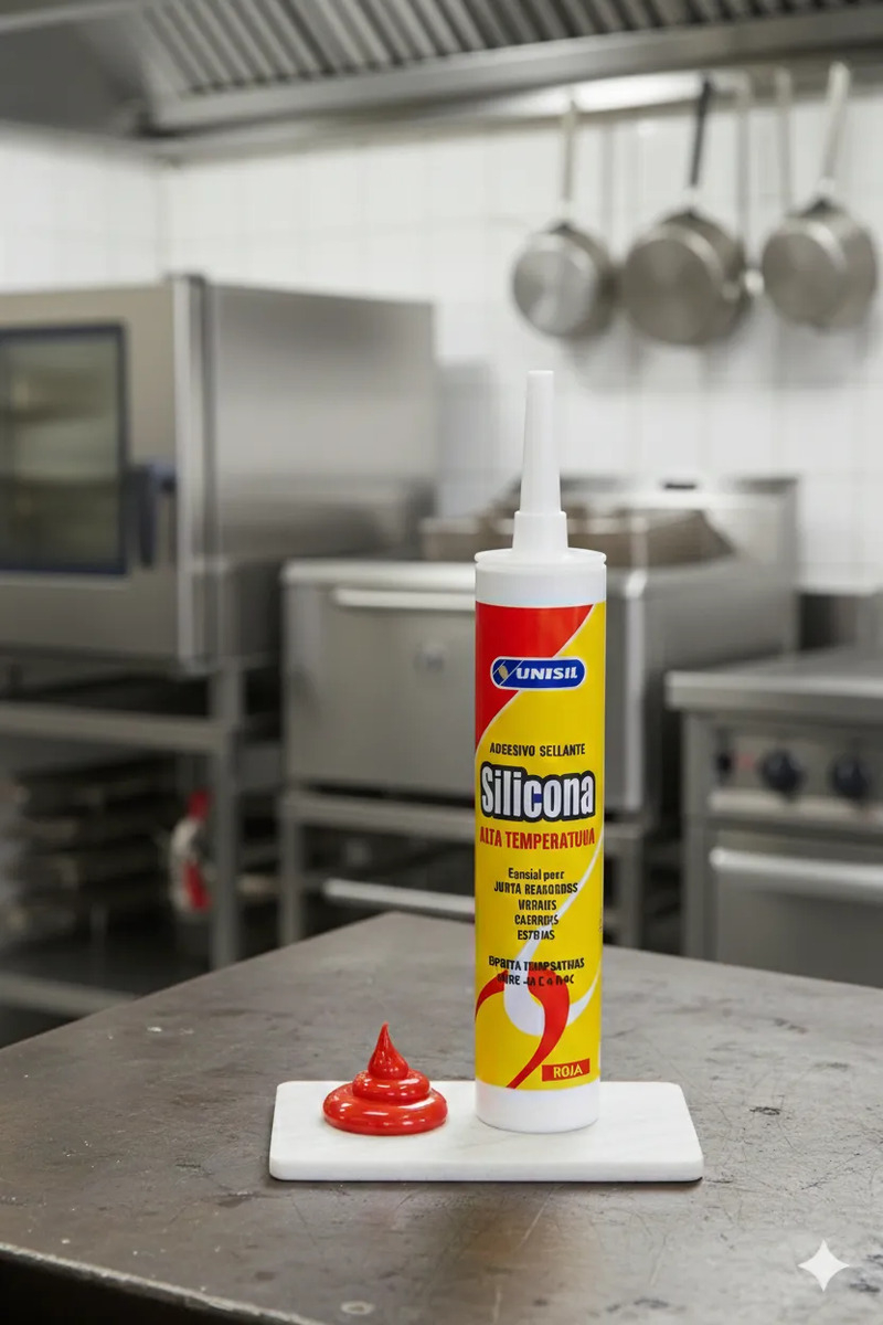 Silicona Alta Temperatura Rojo 280gs. Unisil - Imagen 4