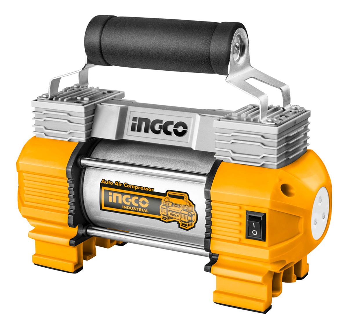 Compresor Auto 12 Volt 18amp Ingco Aac2508 120psi Gris/naranja