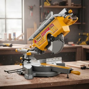 Sierra Ingletadora Deslizante Y Circular De Mesa 12'' Ingco