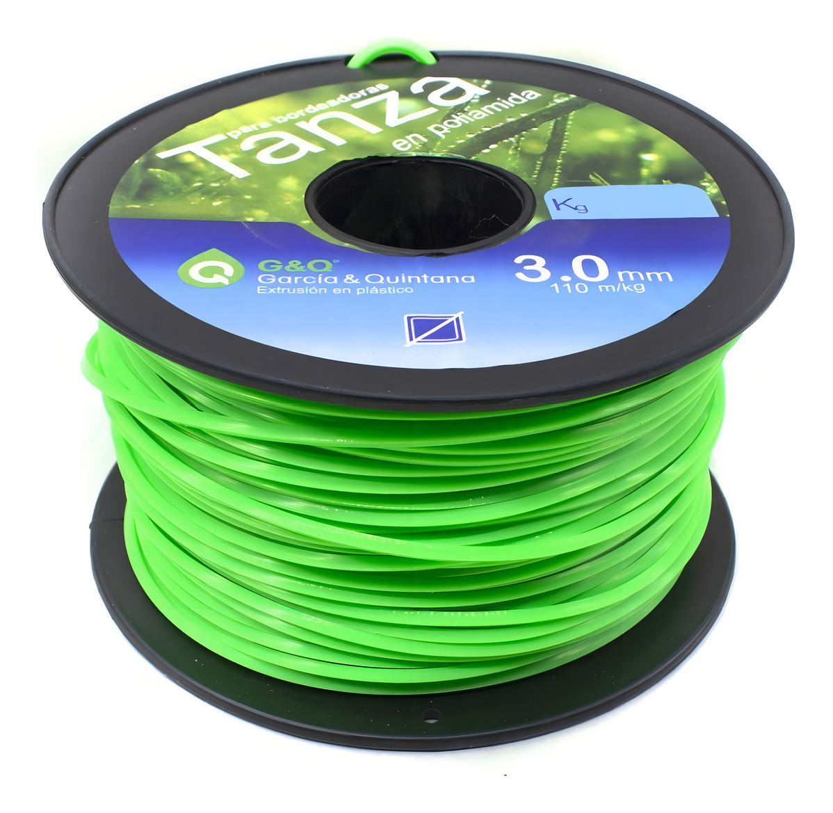 Tanza Bordeadora Cuadrada 3mm 100m Uruguay Color Verde Lima