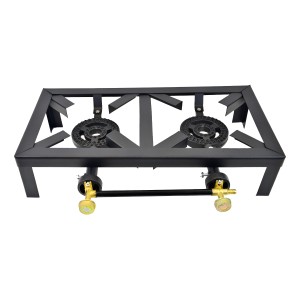 Anafe Doble Quemador Triple Llama Gas 2 Hornallas Garageimpo Color Negro Mate