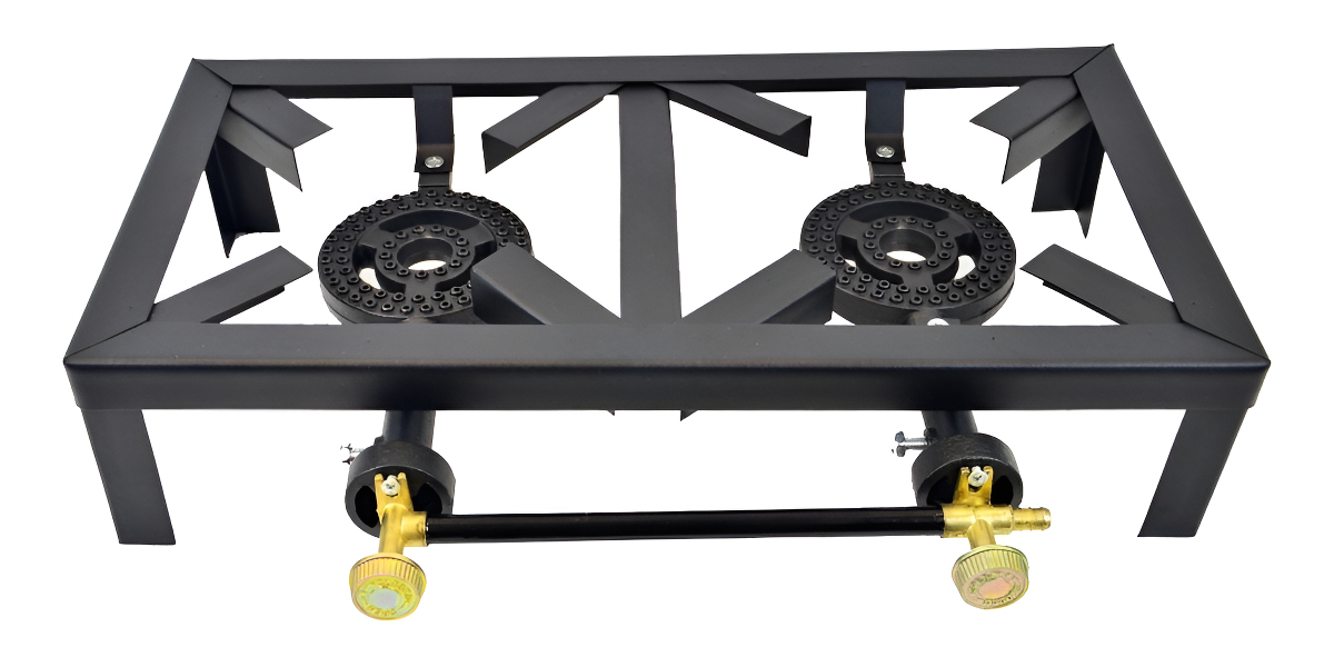 Anafe Doble Quemador Triple Llama Gas 2 Hornallas Garageimpo Color Negro Mate