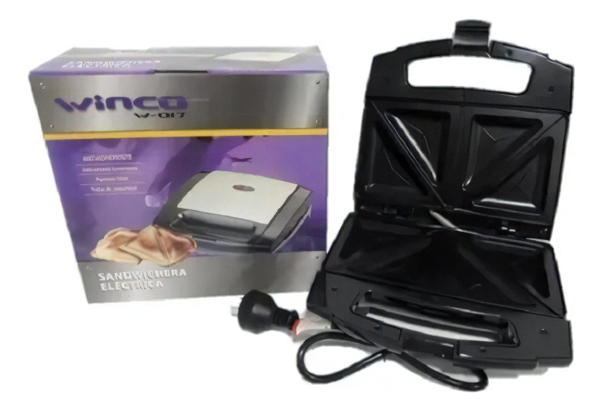 Sandwichera Electrica Tostadora Antiadherente Winco W-017 Negro - Imagen 10