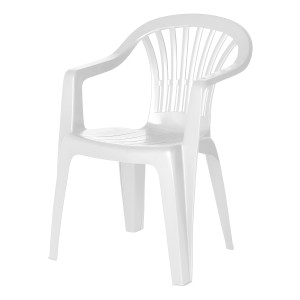 Sillas De Plástico Altea Blanca Con Posabrazos Color Blanco