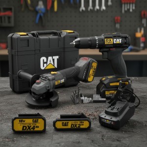 Combo Taladro Amoladora Inalámbrica18v Caterpillar C/batería