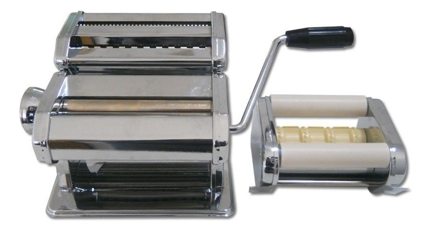 Máquina Roswell Manual Para Hacer Pasta Ravioles Tallarines Sobadora Acero Inoxidable Gris - Imagen 2
