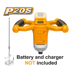 Mixer A Bateria 20v Mezcladora De Pintura Ingco Mxli2001