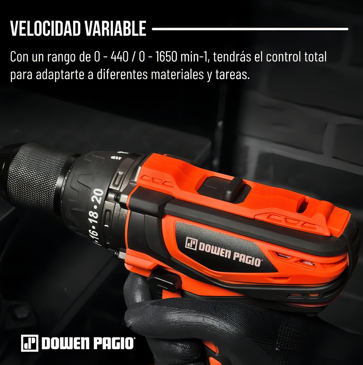 Taladro Percutor 13mm Dowen Pagio No Incluye Batería Color Naranja - Imagen 4