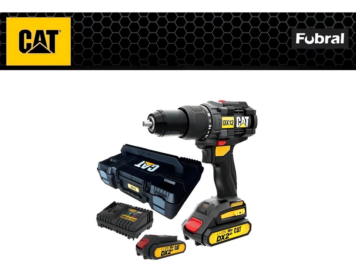 Taladro A Batería Caterpillar 18volt Con Percutor Dx12 Color Negro Frecuencia 50hz 50 Hz - Imagen 4