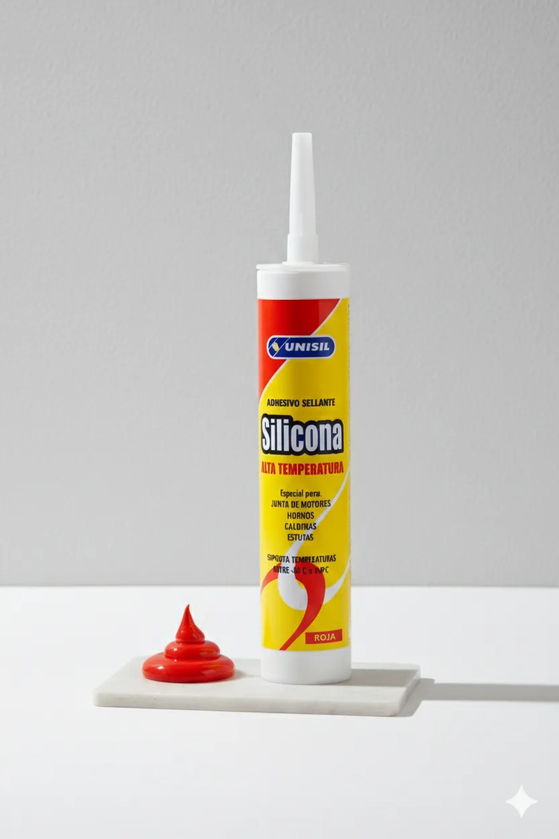 Silicona Alta Temperatura Rojo 280gs. Unisil - Imagen 3
