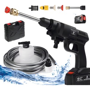 Hidrolavadora Portátil 48v Batería Con Boquillas Y Jabonera Espumante
