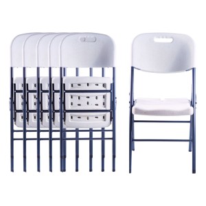 Paquete De 6 Sillas Plegables Blancas Color Blanco Liso