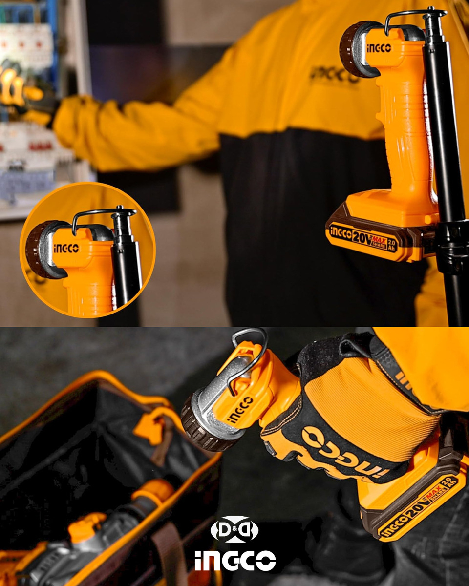 Linterna Led Inalámbrica 20v Bateria Amarillo - Imagen 10