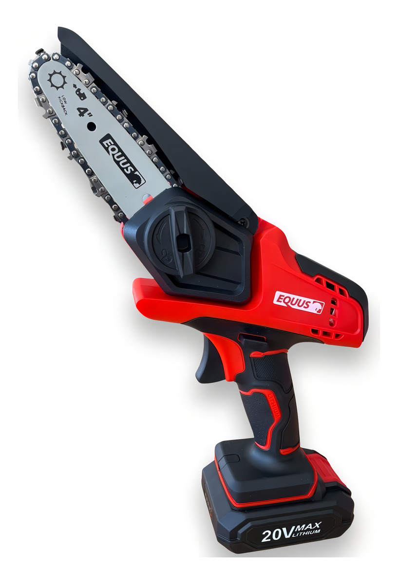 Mini Motosierra Equus + Cargador + Batería Qm23807kit - Smf Color Rojo