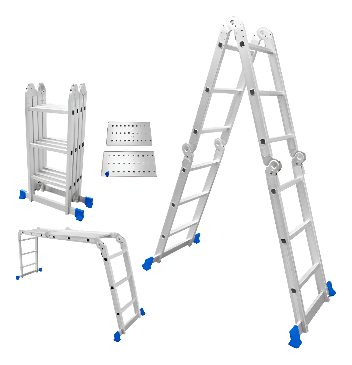 Escalera Andamio 12 Escalones Aluminio Con Plataforma Wadfow