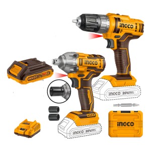 Set Llave De Impacto Y Atornillador Ingco Cosli230702 Color Naranja