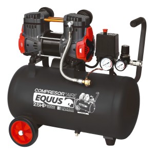 Compresor Sin Aceite Silencioso 2,5hp 24l Equus Negro 50 Hz