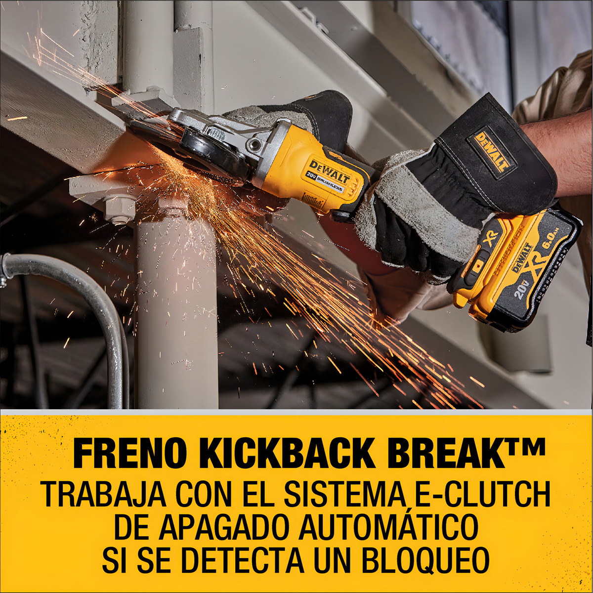 Taladro Percutor 20v 13mm + Amoladora 115mm 20v Dewalt Color Amarillo - Imagen 9