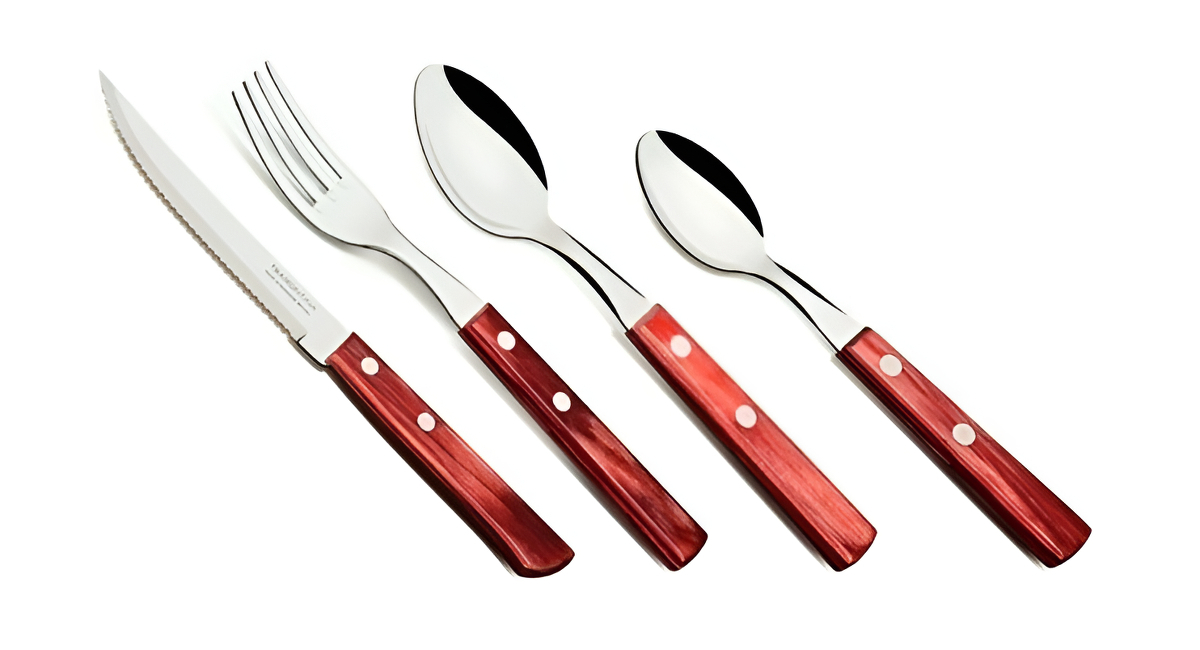 Juego De Cubiertos 24 Piezas Tramontina Polywood LG Color Mangos Polywood - Imagen 4