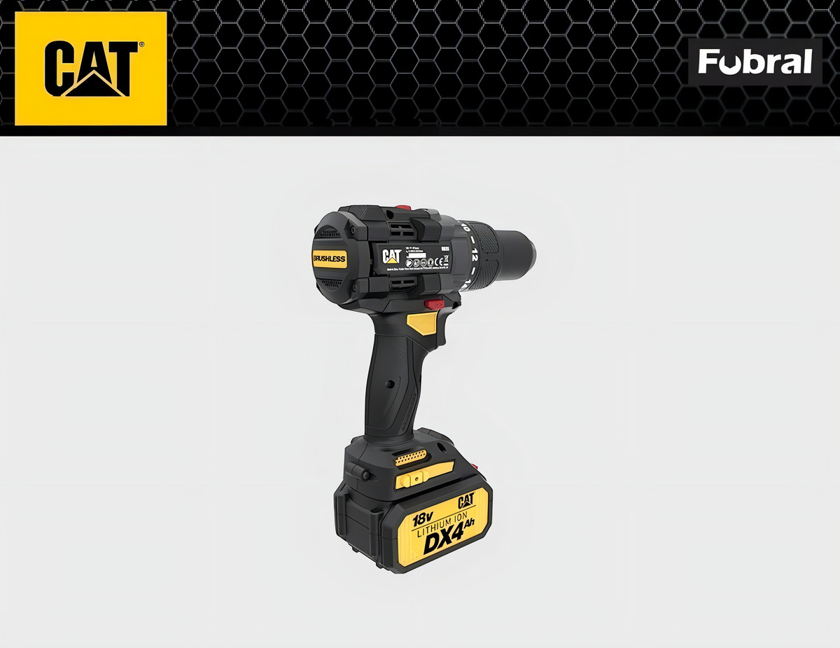 Taladro A Batería Caterpillar 18volt Con Percutor Dx12 Color Negro Frecuencia 50hz 50 Hz - Imagen 3