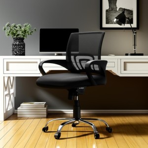 Silla Ejecutiva Detodo Negra Ergonómica Reclinable Con Base Cromada Negro Tela