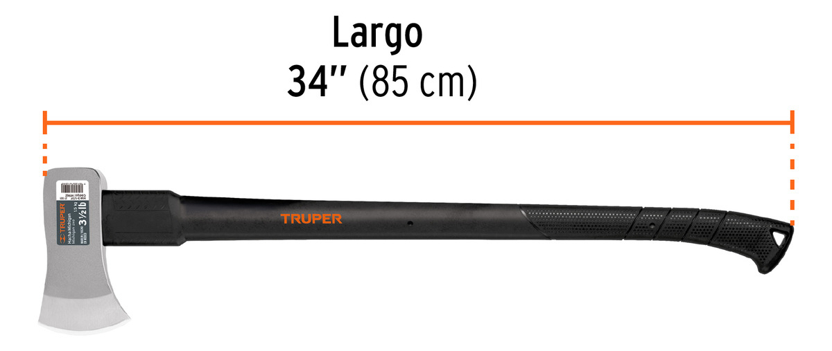Hacha Acero Michigan 1500 Gr Mango Fibra Y Goma 85cm Truper - Imagen 8