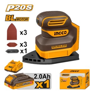 Lijadora Orbital Delta A Bateria P20s 20v Ingco Bat 2.0a