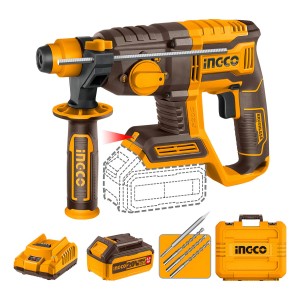 Rotomartillo Inalámbrico Ingco 22mm + Bat + Carg+maletín Color Naranja Claro Frecuencia 60hz