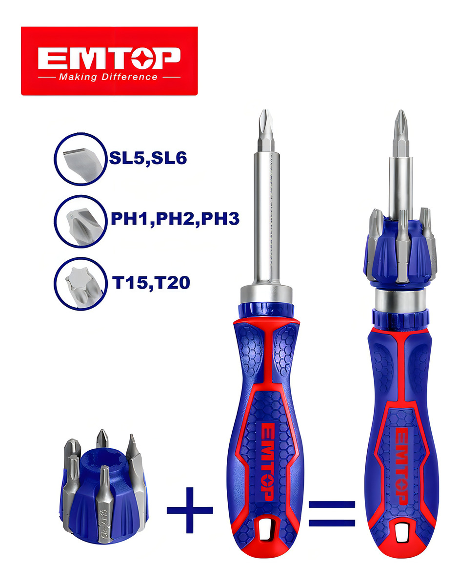 Destornillador Cricket 8 Piezas Emtop - Imagen 5