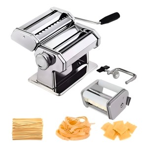 Máquina Roswell Manual Para Hacer Pasta Ravioles Tallarines Sobadora Acero Inoxidable Gris