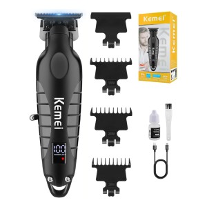 Maquina Corta De Pelo Kemei Km 2293 , Inalámbrica , Pantalla , Color Negro