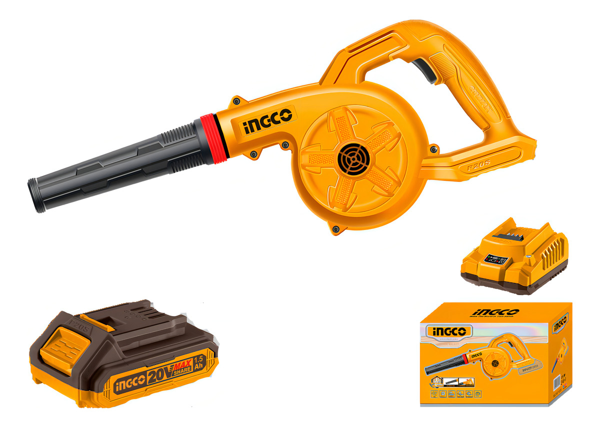 Sopladora 2.7 M3 X Min C 2 Bat Y Cargador Ingco Cabli200282 Color Amarillo Naranja Oscuro