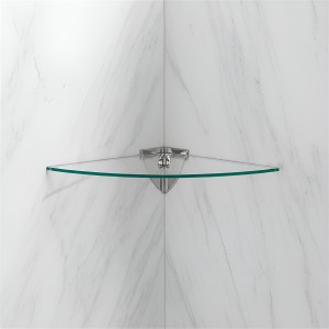 Repisa Esquinera Vidrio 25x25cm Prat-k Transparente Con Kit De Instalación