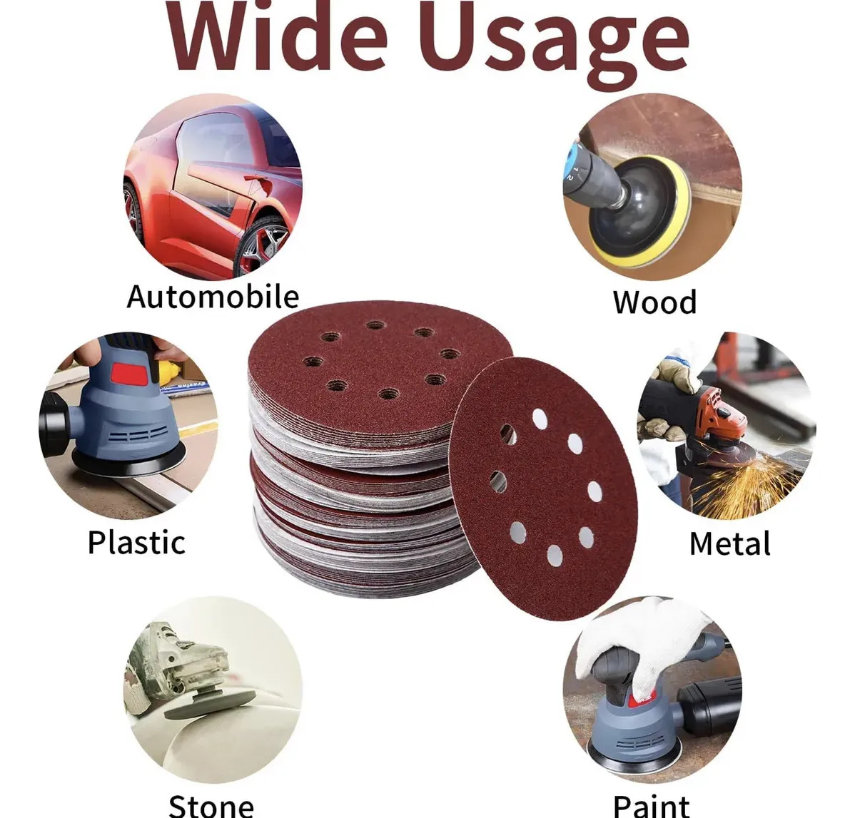 Set X50 Lijas 6 150mm Grano 40 80 120 180 Akrs1500511 Ingco - Imagen 2