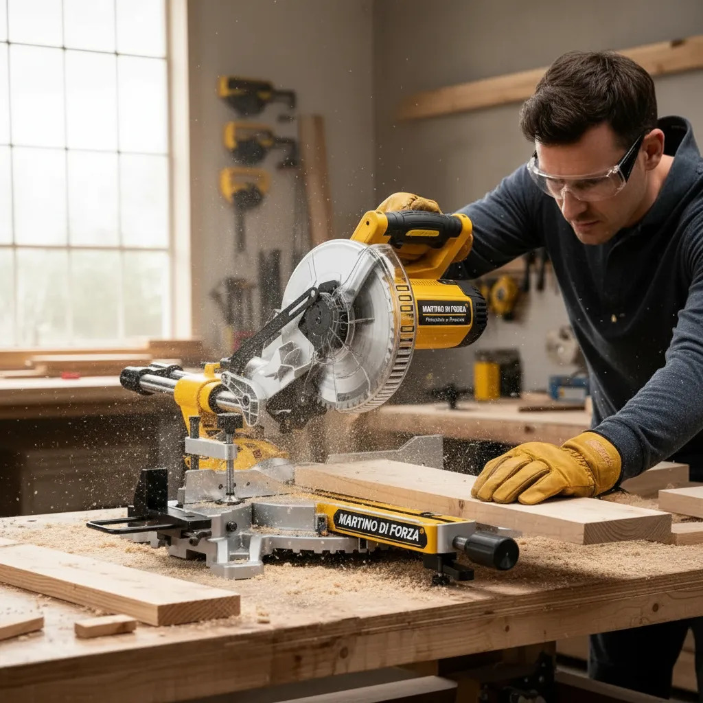 Sierra Ingletadora Deslizante 255mm 2000w Martino Amarillo - Imagen 2