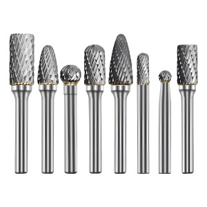 Set Fresas Lima Rotativa 1/4 Metal Duro 8 Piezas