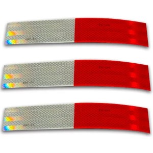Cinta Reflectiva 3m Blanca Y Roja X 30 Cm X 10 Unidades