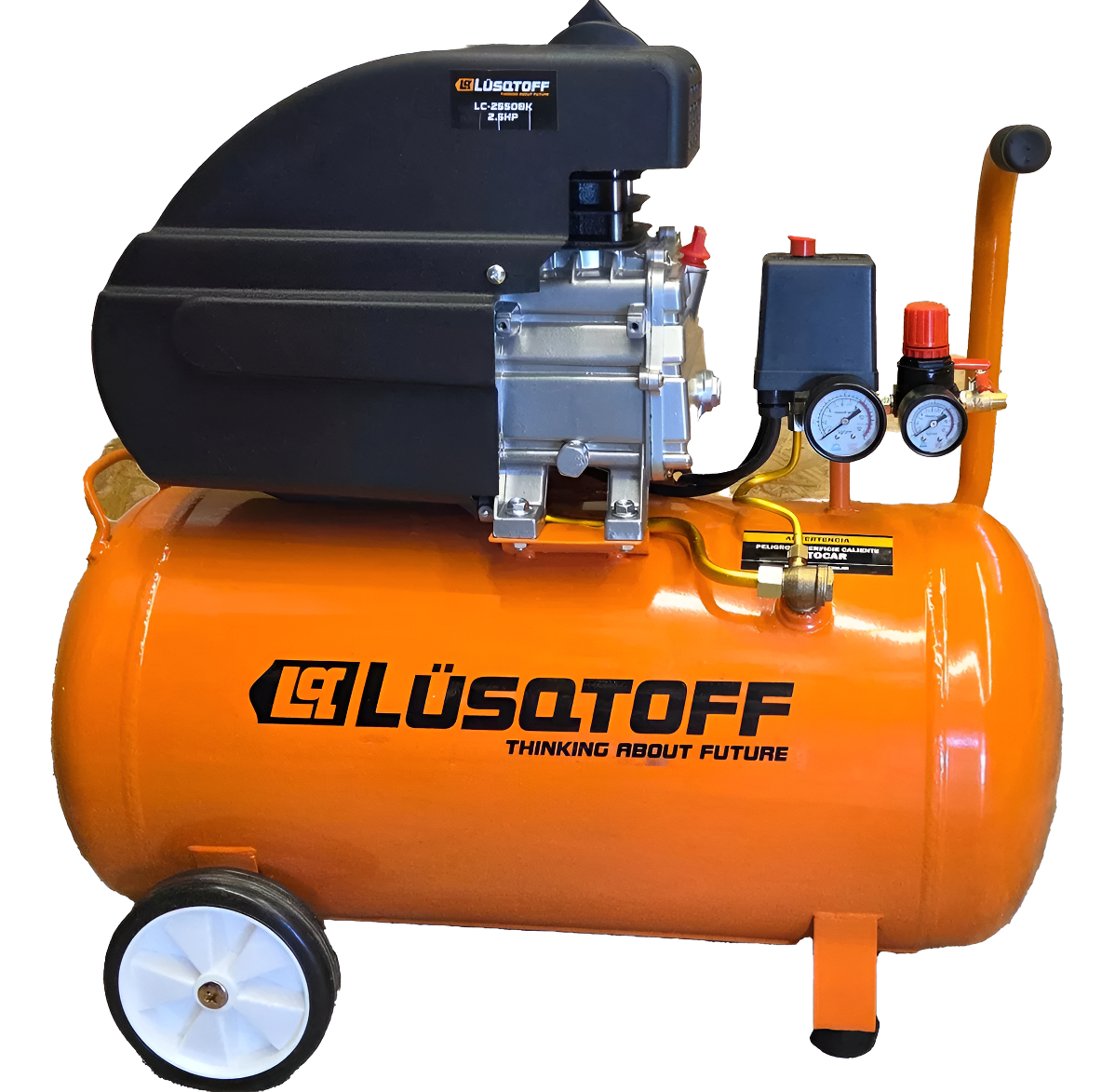 Compresor Aire Eléctrico Lüsqtoff Lc-2550bk 50l 2.5hp 115psi Naranja 50/60 Monofásica - Imagen 2