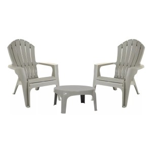 Sillón Miami Gris X2 + Mesa Ratona Mueble De Jardín - Tyt