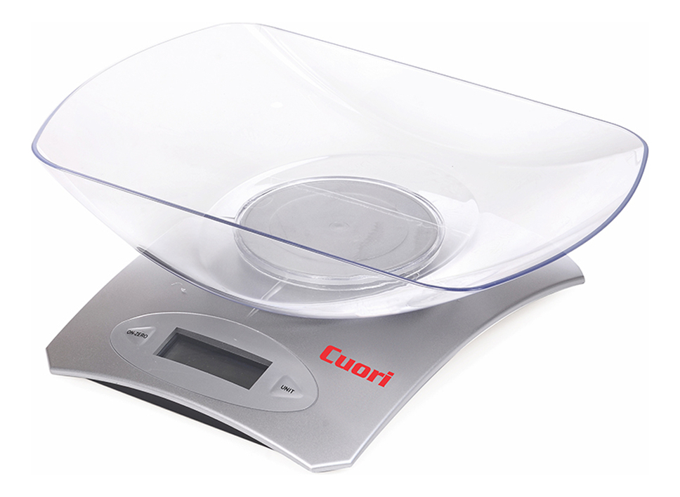 Balanza De Cocina Digital Cuori C/bowl Removible Máx 5kg Capacidad Máxima 5 Kg Color Gris