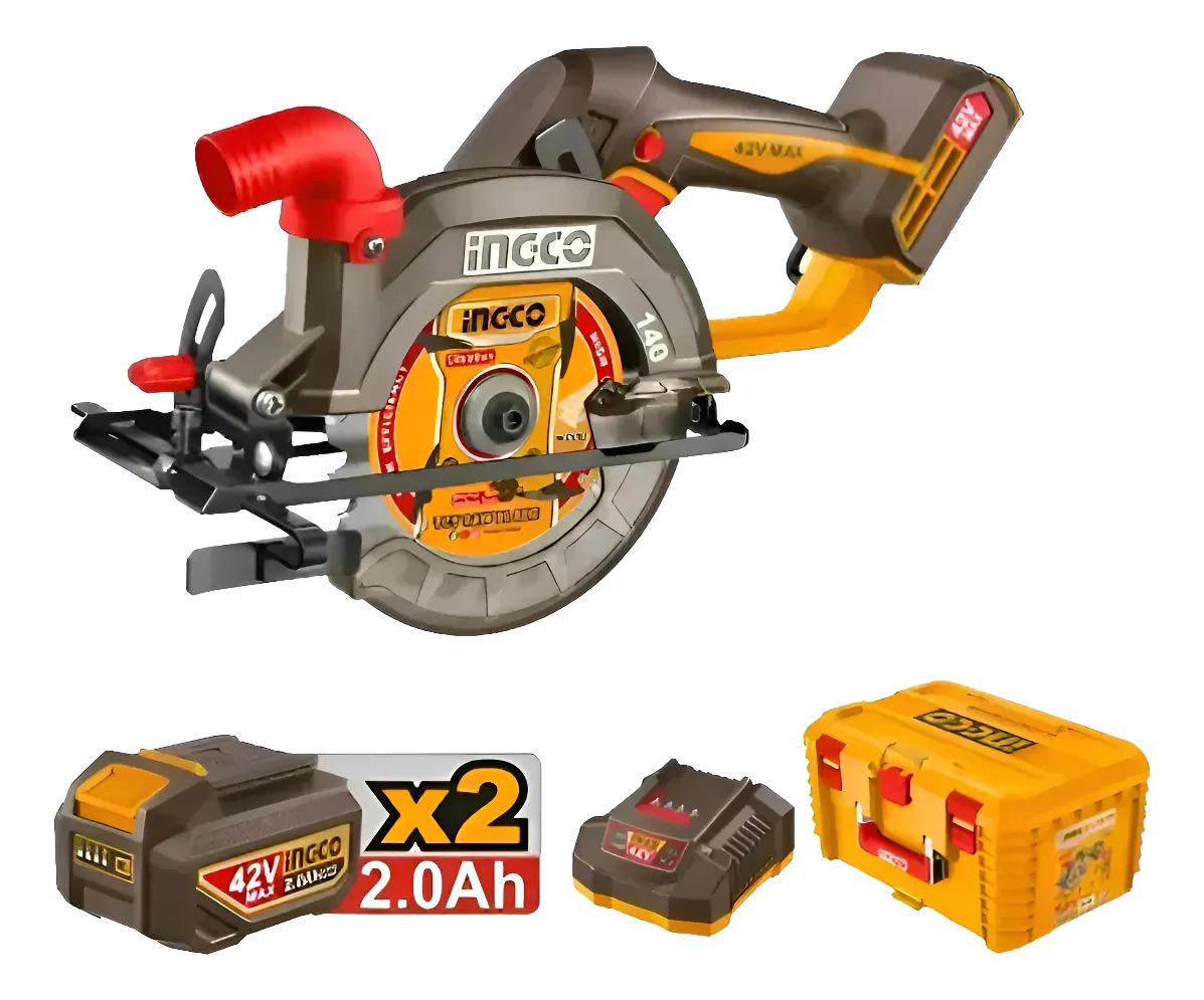 Sierra Circular A Bateria 42v 140mm + 2bat Ingco Csli4214012
