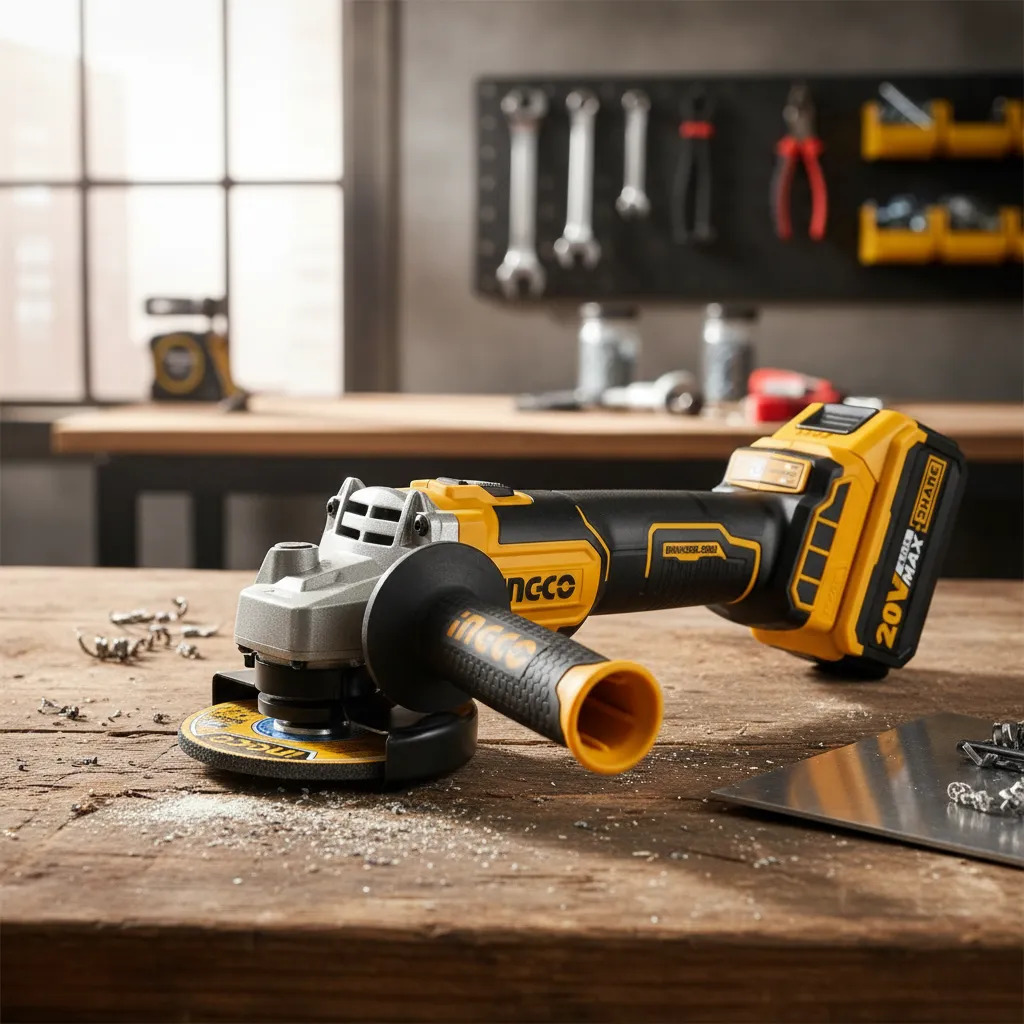 Amoladora A Batería 20v Brushless Ingco Sin Batería Y Cargador Color Amarillo