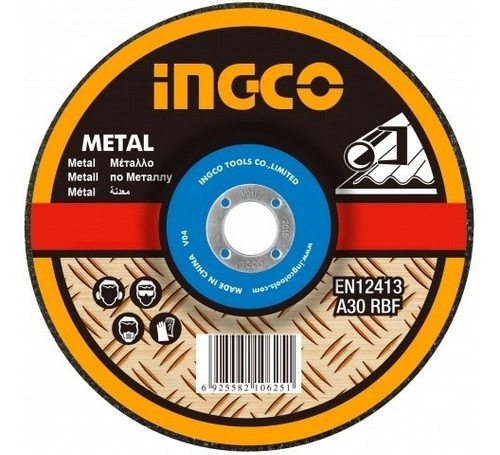 Disco Abrasivo Desbaste Metal 7 X 6mm Ingco Mgd601801