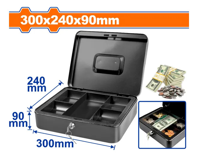 Caja Metalica De Seguridad Para Dinero 30x24x9cm Wadfow - Imagen 2